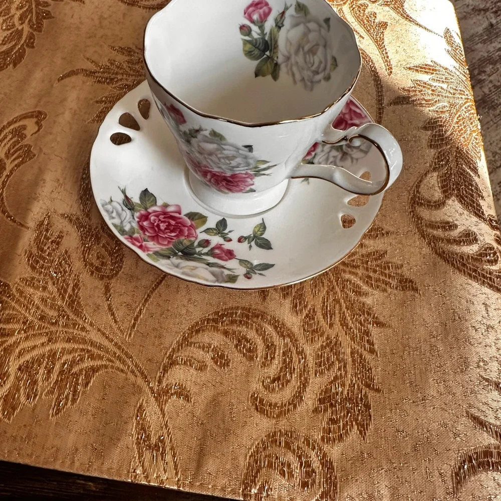 Pacifica Teaware Floral Teacup and Saucer Set